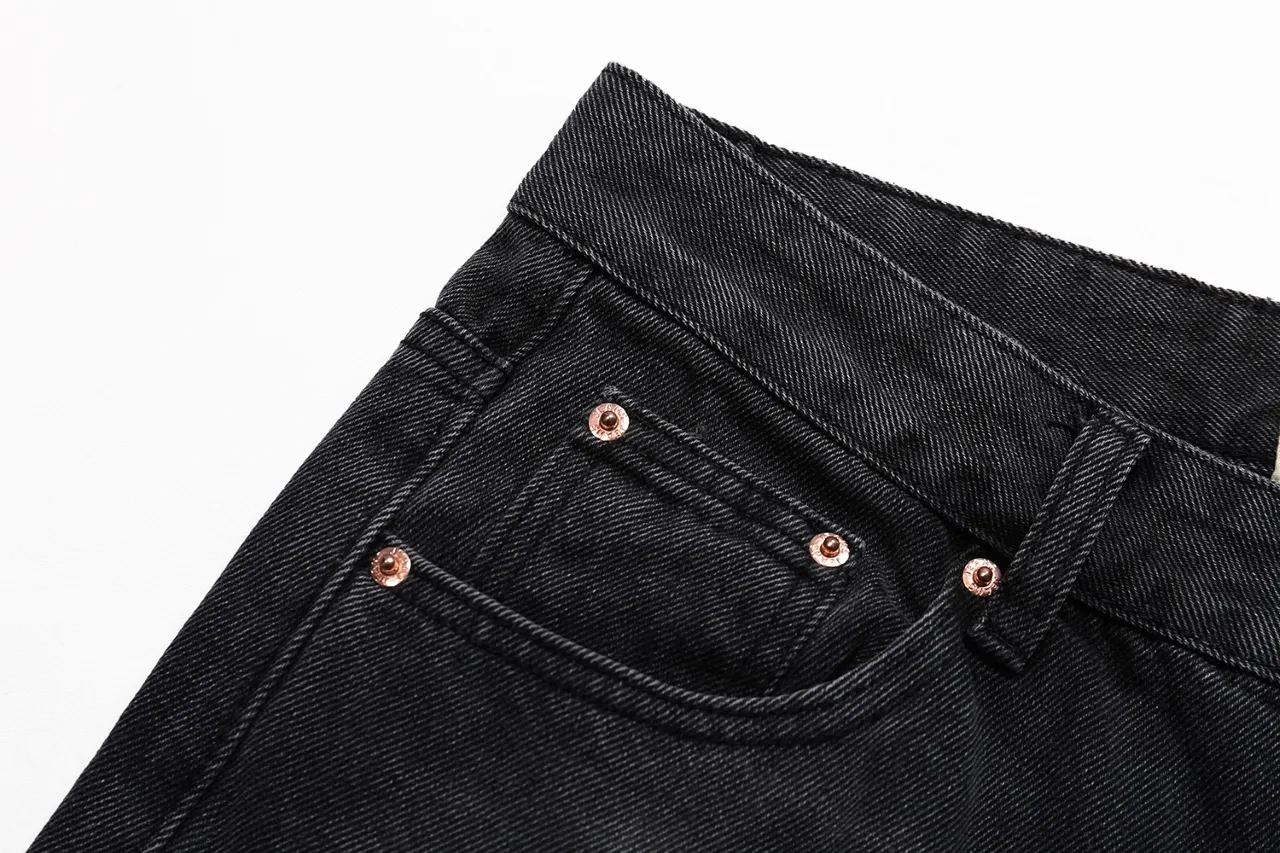 643#Gallery Dept new basic style washed small straight leg jeans American high street casual trousers washed black washed blue S～XL p220